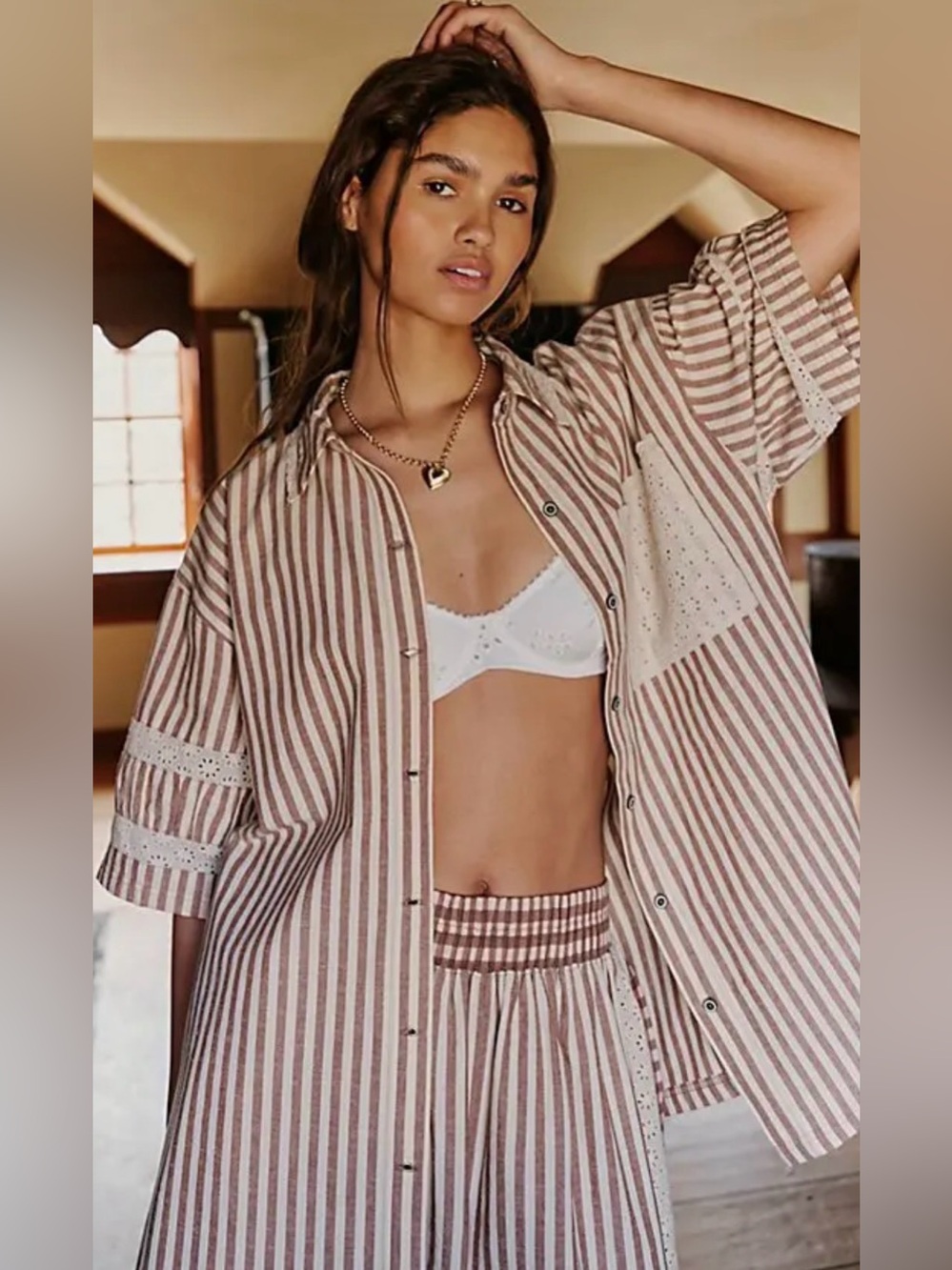 Free People Clear Skies Lounge Shirt Large